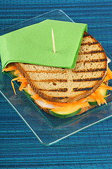 Image showing Roasted turkey and vegetables sandwich