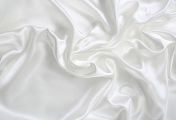 Image showing Smooth elegant white silk as wedding background