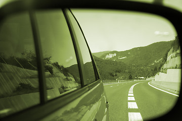 Image showing Car mirror reflection