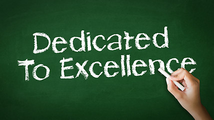 Image showing Dedicated to Excellence Chalk Illustration