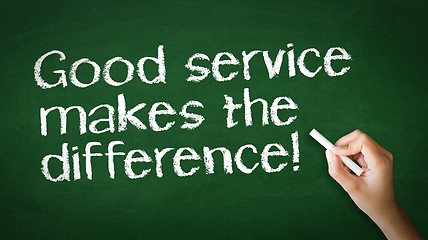 Image showing Good Service makes the difference Chalk Illustration