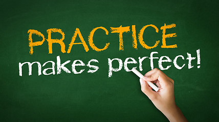 Image showing Practice Makes Perfect Chalk Illustration