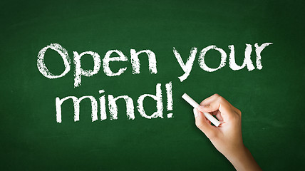 Image showing Open Your Mind Chalk Illustration