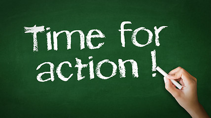 Image showing Time for Action Chalk Illustration