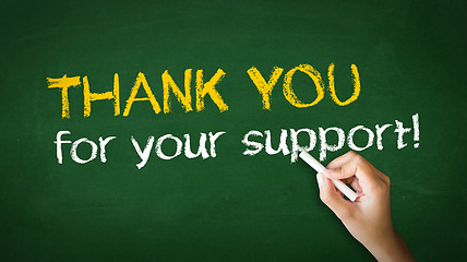 Image showing Thank you for your support Chalk Illustration