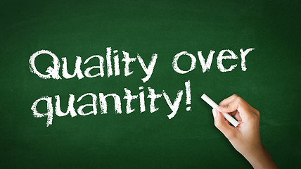 Image showing Quality over Quantity Chalk Illustration
