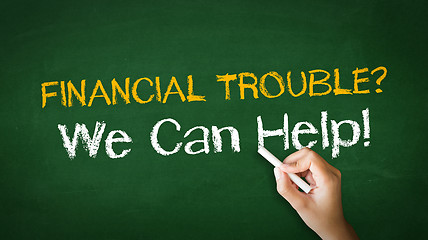 Image showing Financial Trouble Chalk Illustration