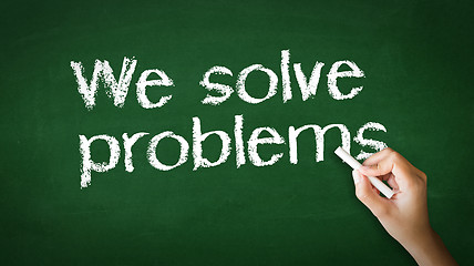 Image showing We Solve Problems Chalk Illustration