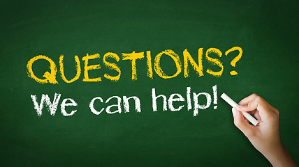 Image showing Questions, we can help Chalk Illustration