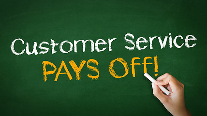 Image showing Customer service pays off Chalk Illustration