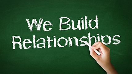 Image showing We Build Relationships Chalk Illustration