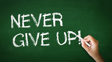 Image showing Never Give Up Chalk Illustration