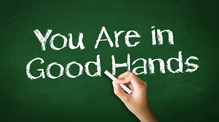 Image showing Your Are in Good Hands Chalk Illustration