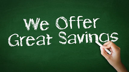 Image showing We offer Great Savings Chalk Illustration