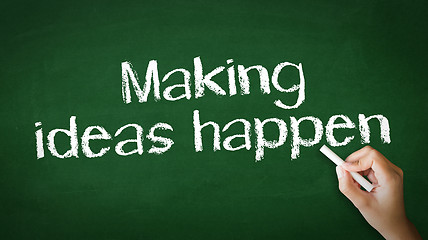 Image showing Making Ideas Happen Chalk Illustration