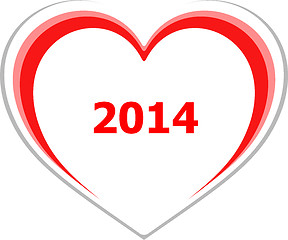 Image showing marketing concept, 2014 on love heart on white