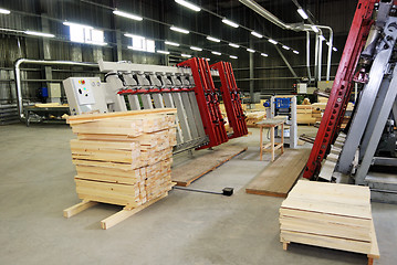 Image showing making of wooden windows in the factory