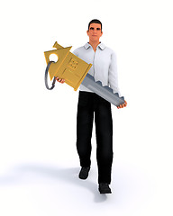 Image showing Businessman with key