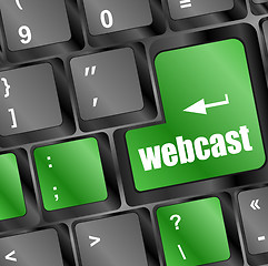 Image showing keyboard key with webcast web button
