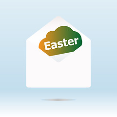 Image showing cover with easter text on gold cloud, holiday concept