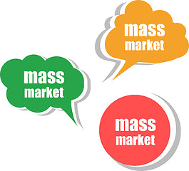 Image showing mass market. Set of stickers, labels, tags. Business banners