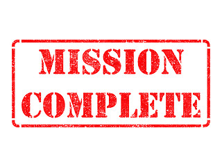 Image showing Mission Complete -  Red Rubber Stamp.