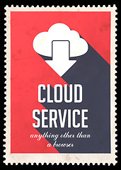 Image showing Cloud Service Concept on Red in Flat Design.