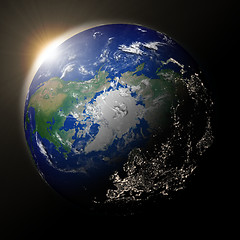 Image showing Sun over northern hemisphere