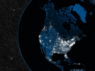 Image showing Night in North America