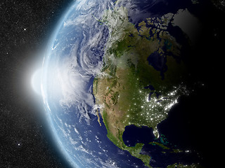 Image showing Sun over North America