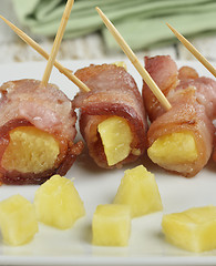 Image showing Bacon And Pineapple Appetizer