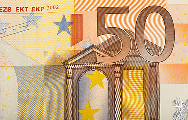 Image showing detail of euro fifty money banknote