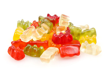 Image showing Gummy bears, Colorful jelly bear candies set