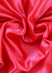 Image showing Red heart from red silk for St Valentine's day background 