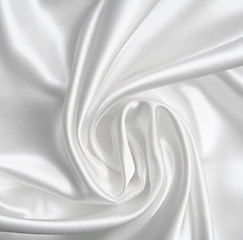 Image showing Smooth elegant white silk as background 