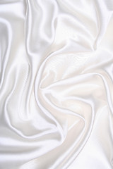 Image showing Smooth elegant white silk as wedding background 