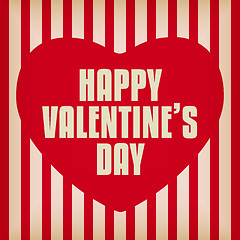 Image showing Valentine Day Heart on Retro  Background