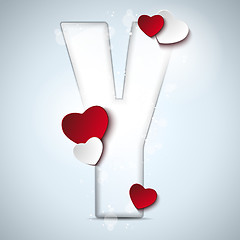 Image showing Alphabet Letters With Red Heart Valentine Day