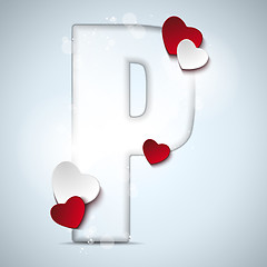 Image showing Alphabet Letters With Red Heart Valentine Day