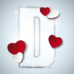 Image showing Alphabet Letters With Red Heart Valentine Day