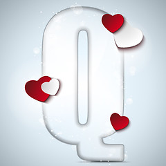 Image showing Alphabet Letters With Red Heart Valentine Day