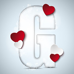 Image showing Alphabet Letters With Red Heart Valentine Day