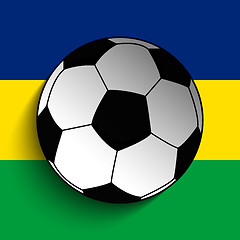Image showing Brazil Flag with Soccer Ball Background