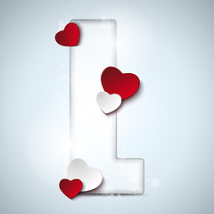 Image showing Alphabet Letters With Red Heart Valentine Day