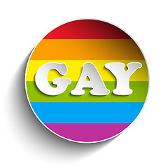 Image showing Gay Flag Circle Striped Sticker
