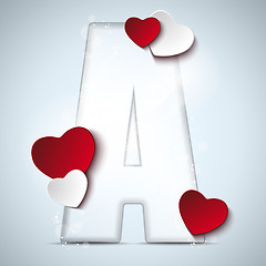 Image showing Alphabet Letters With Red Heart Valentine Day
