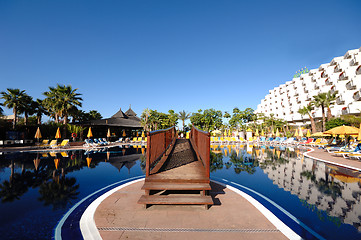 Image showing Bridge over pool