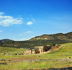 Image showing landscape with ancient amphitheater in Turkey 