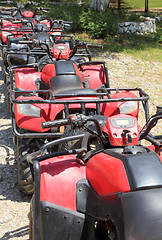 Image showing quad bikes atv in row