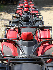 Image showing quad bikes atv in row